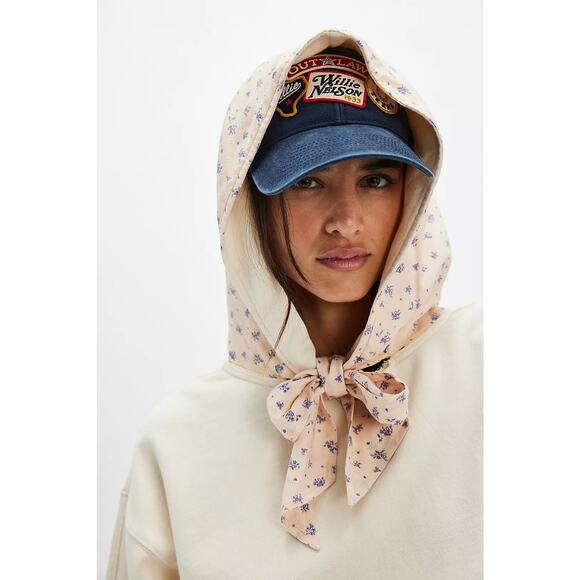 NWT Free People Headscarf Hoodie $128 SMALL Buttercup Combo - Picture 2 of 5